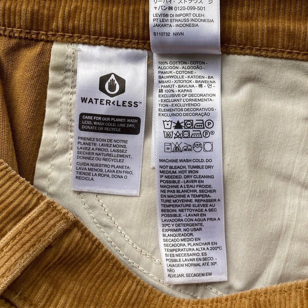 Levi's '94 Baggy Corduroy Pants Camel High Rise Straight Leg Womens W26 L31‎ - Picture 7 of 10